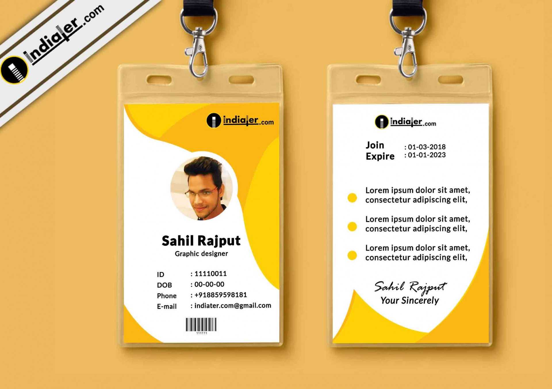 004 Template Ideas Employee Id Card Design Sample Phenomenal For Company Id Card Design Template