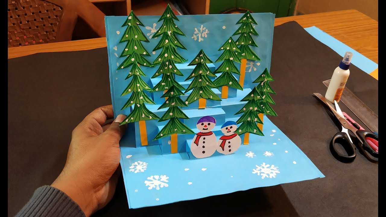 10) 3D Christmas Pop Up Card | How To Make A 3D Pop Up Within 3D Christmas Tree Card Template