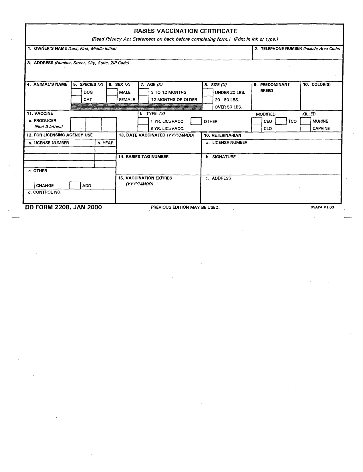 10 Best Photos Of Animal Vaccination Forms – Animal Throughout Rabies Vaccine Certificate Template