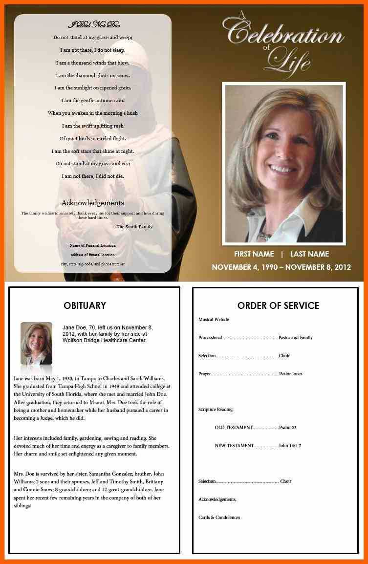 10+ Free Funeral Obituary Programs Templates | Ml Datos Throughout Memorial Cards For Funeral Template Free