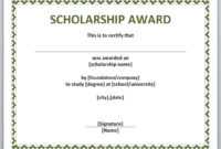 10+ Scholarship Award Certificate Examples - Pdf, Psd, Ai with regard to Scholarship Certificate Template Word