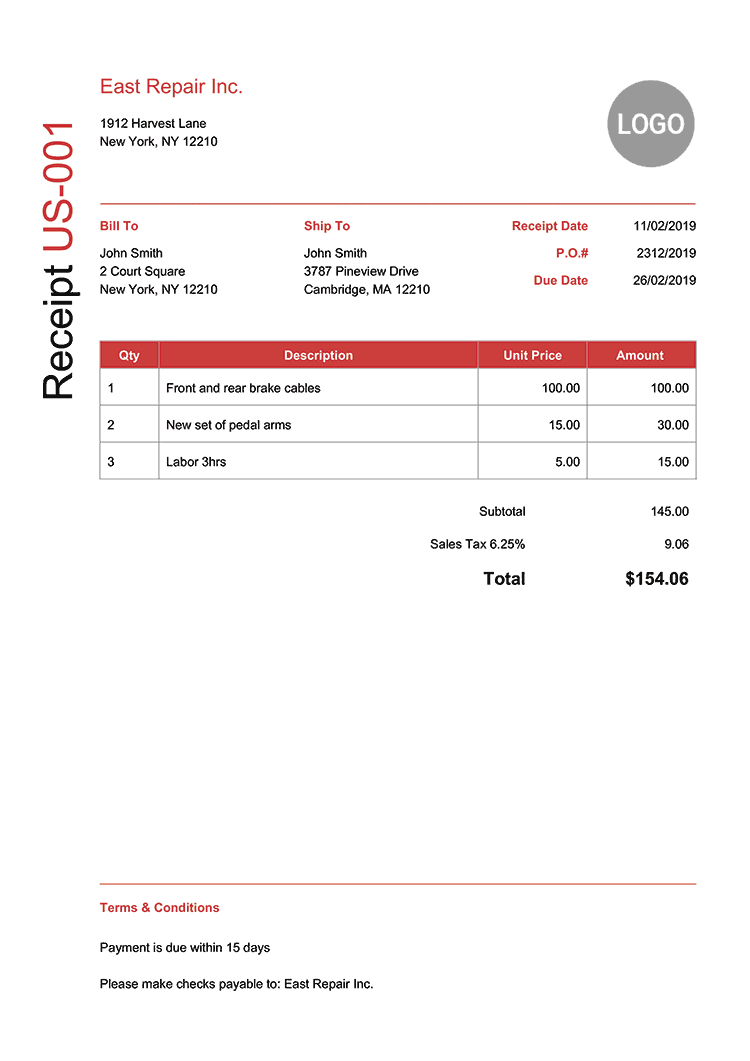 100 Free Receipt Templates | Print & Email Receipts As Pdf Throughout Fake Credit Card Receipt Template