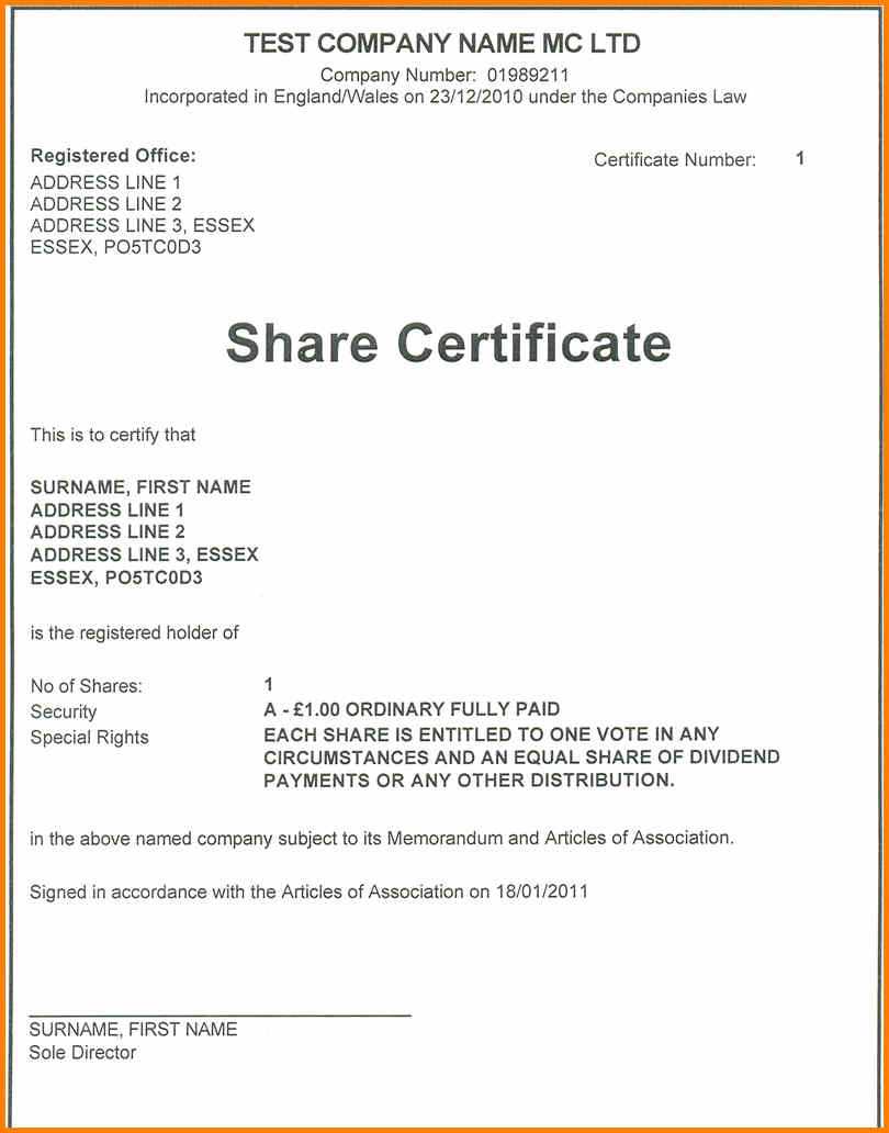 11+ Free Company Share Certificate Template | Psychic Belinda With Share Certificate Template Companies House