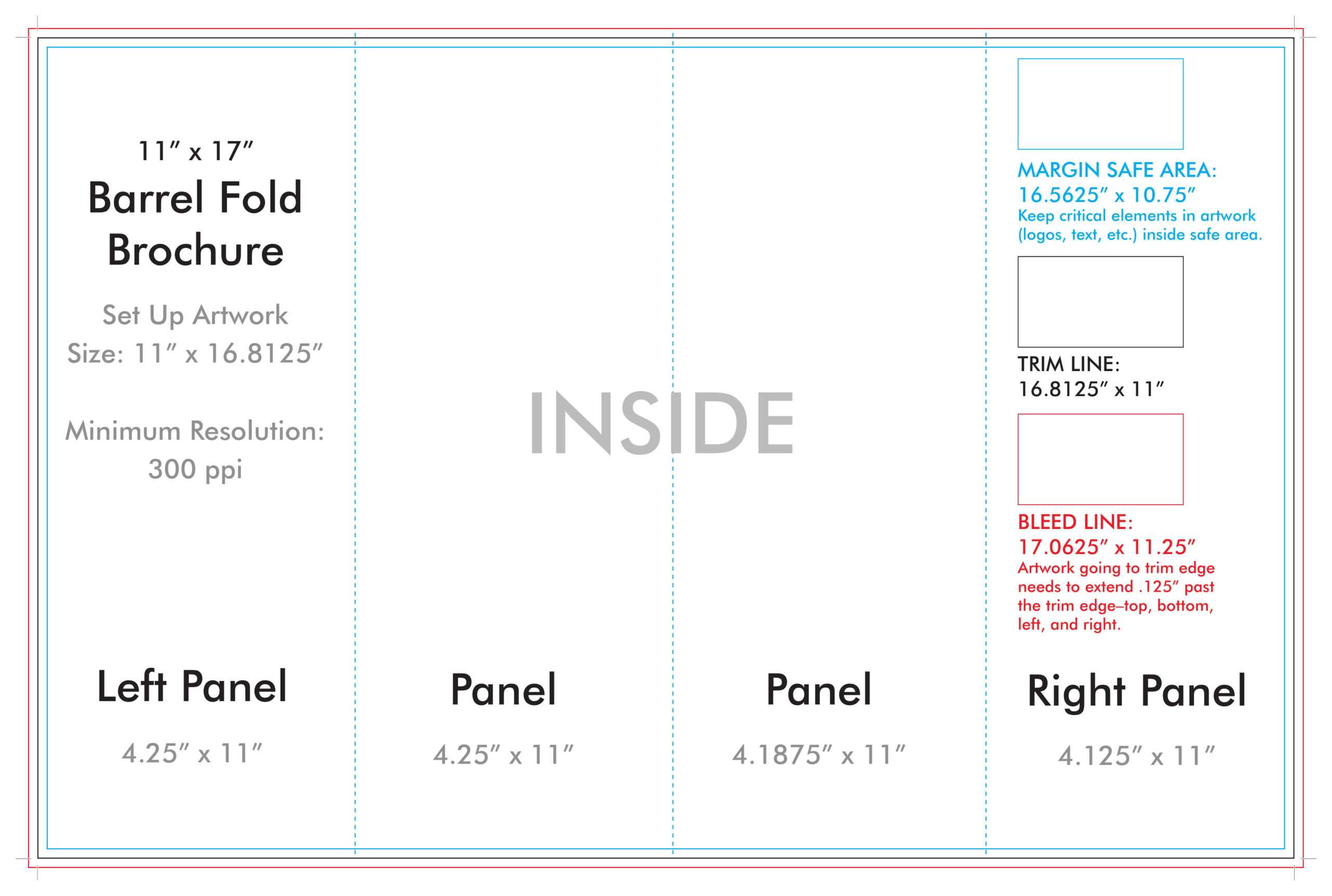 11" X 17" Barrel Fold Brochure Template – U.s. Press Inside 11X17 Brochure Template