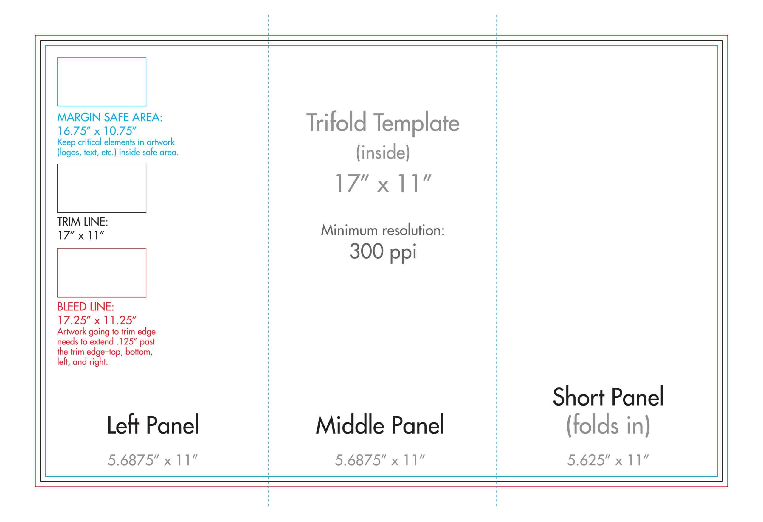11" X 17" Tri Fold Brochure Template – U.s. Press For 11X17 Brochure Template
