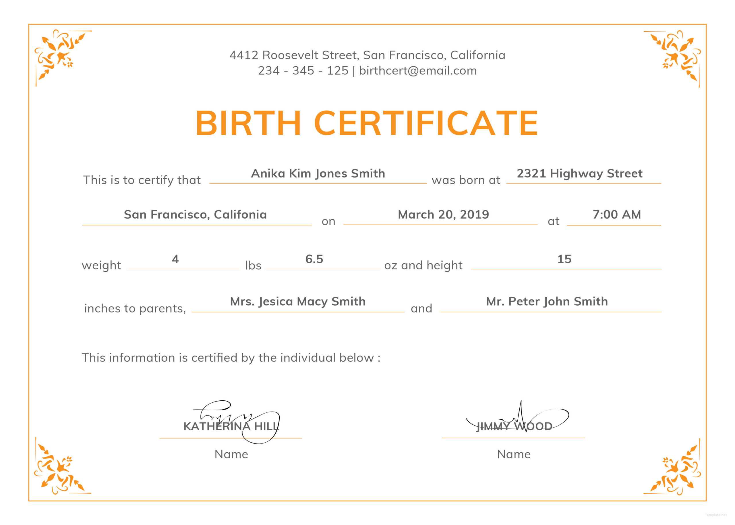 12 Birth Certificate Template | Radaircars Pertaining To Official Birth Certificate Template