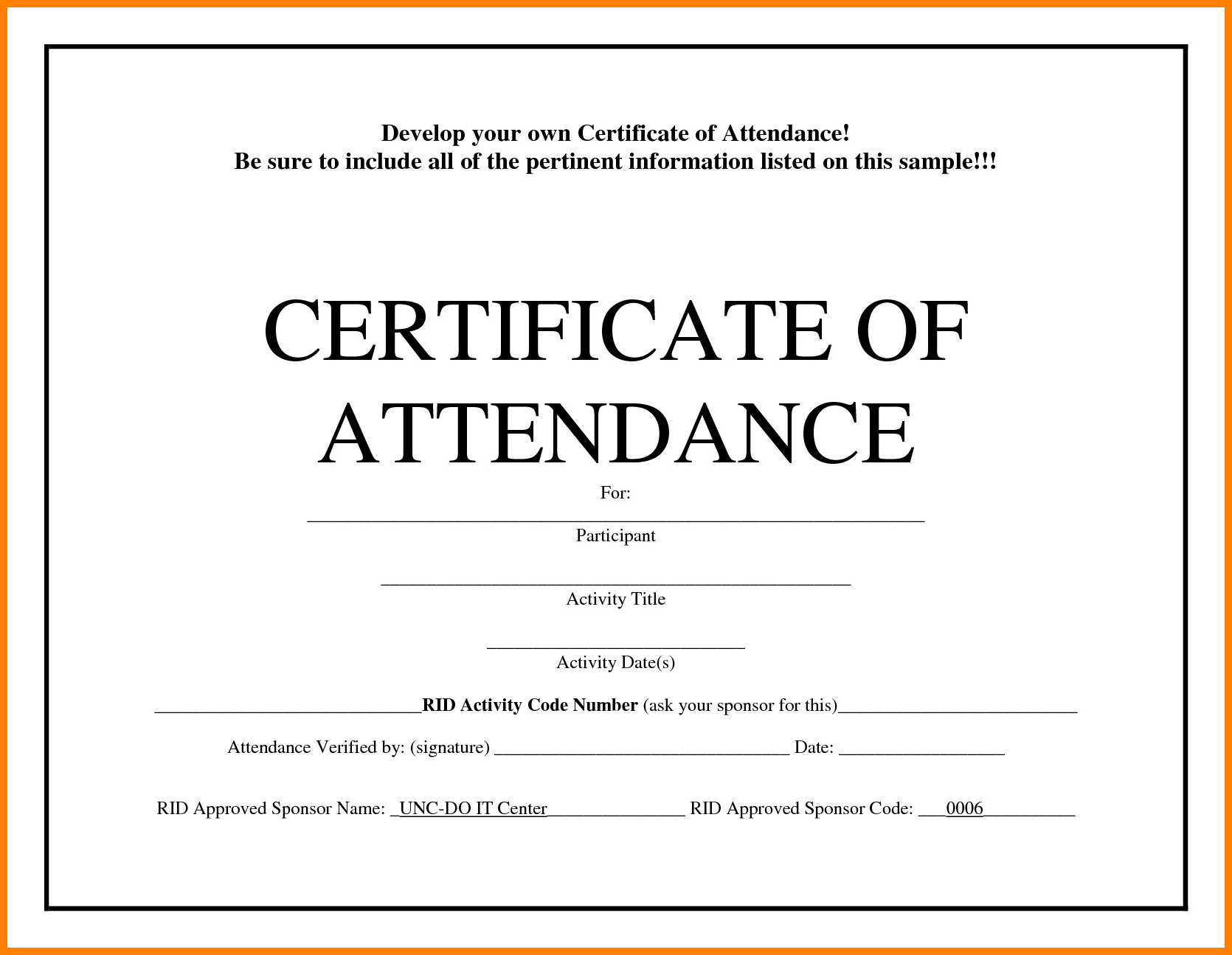 12+ Free Template Certificate Of Attendance | Trinity Training Regarding Sample Certificate Of Participation Template