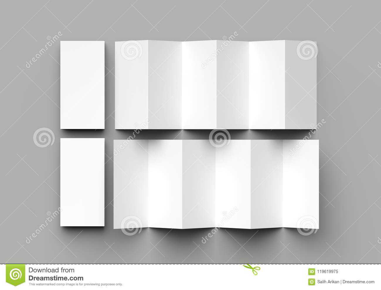 12 Page Leaflet, 6 Panel Accordion Fold - Z Fold Vertical With 6 Panel Brochure Template