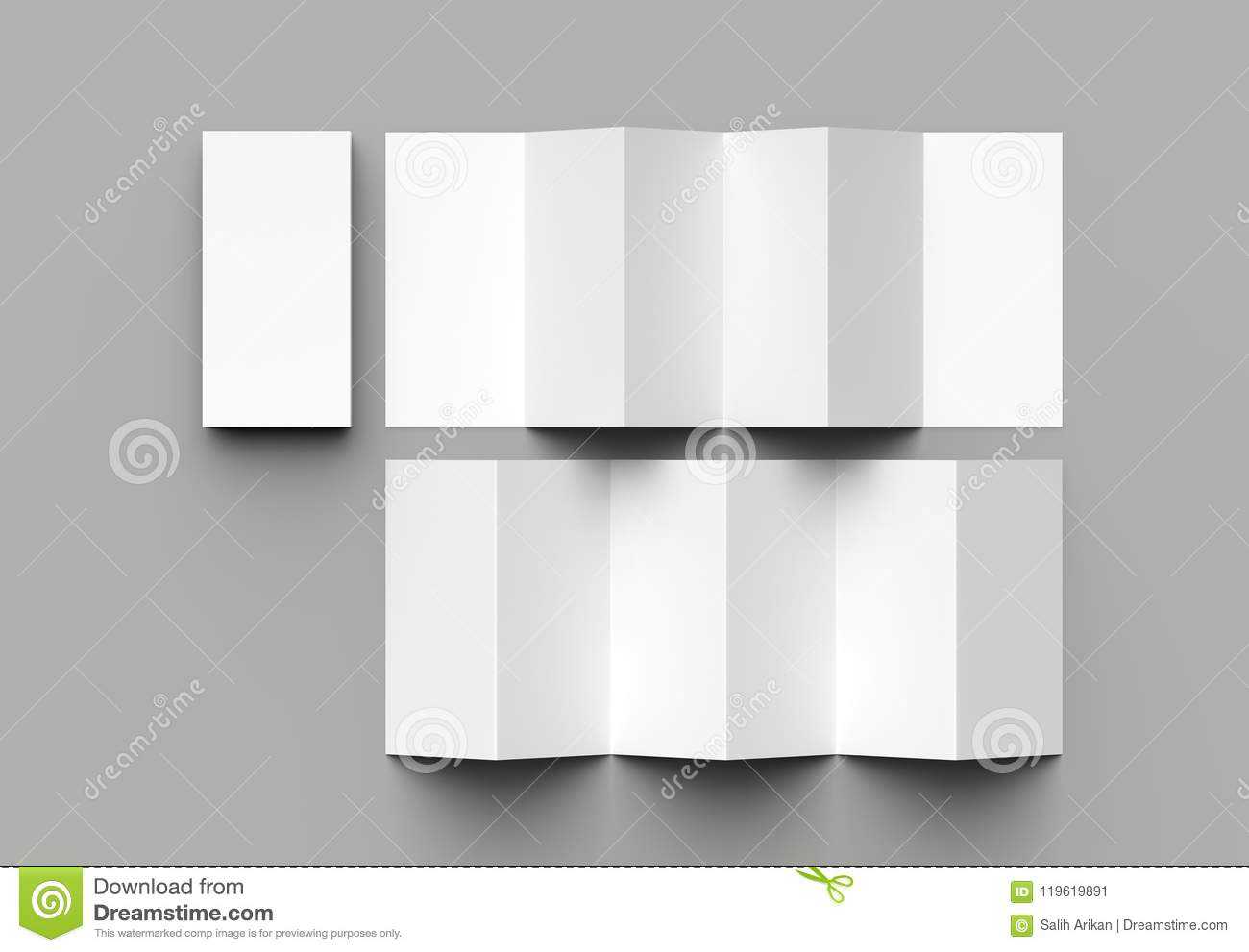 12 Page Leaflet, 6 Panel Accordion Fold – Z Fold Vertical Within 6 Panel Brochure Template