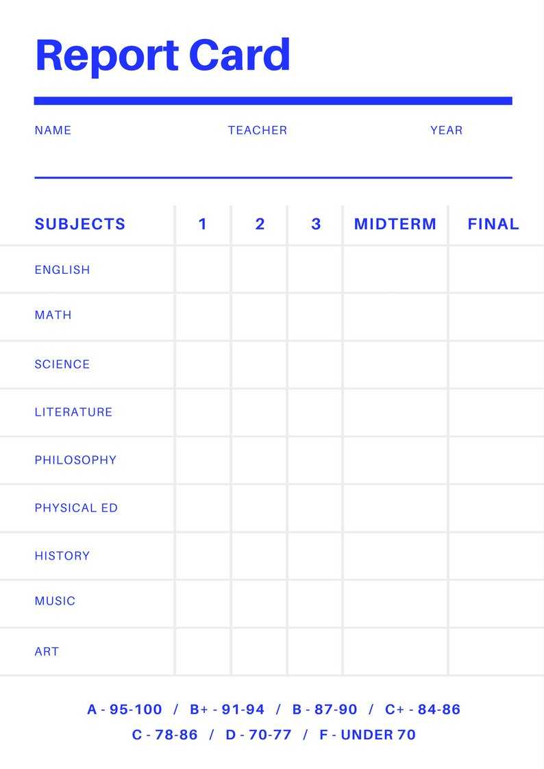 12 Report Card Template | Radaircars Throughout Blank Report Card Template