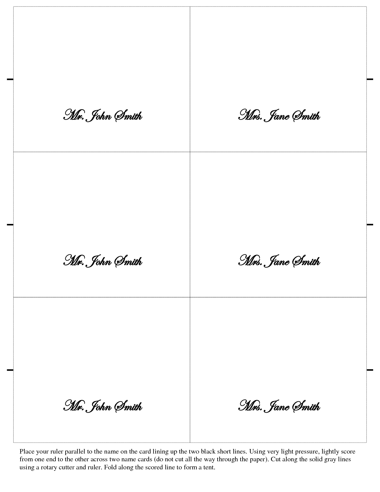 13 Best Photos Of Printable Table Place Cards Template With Wedding Place Card Template Free Word