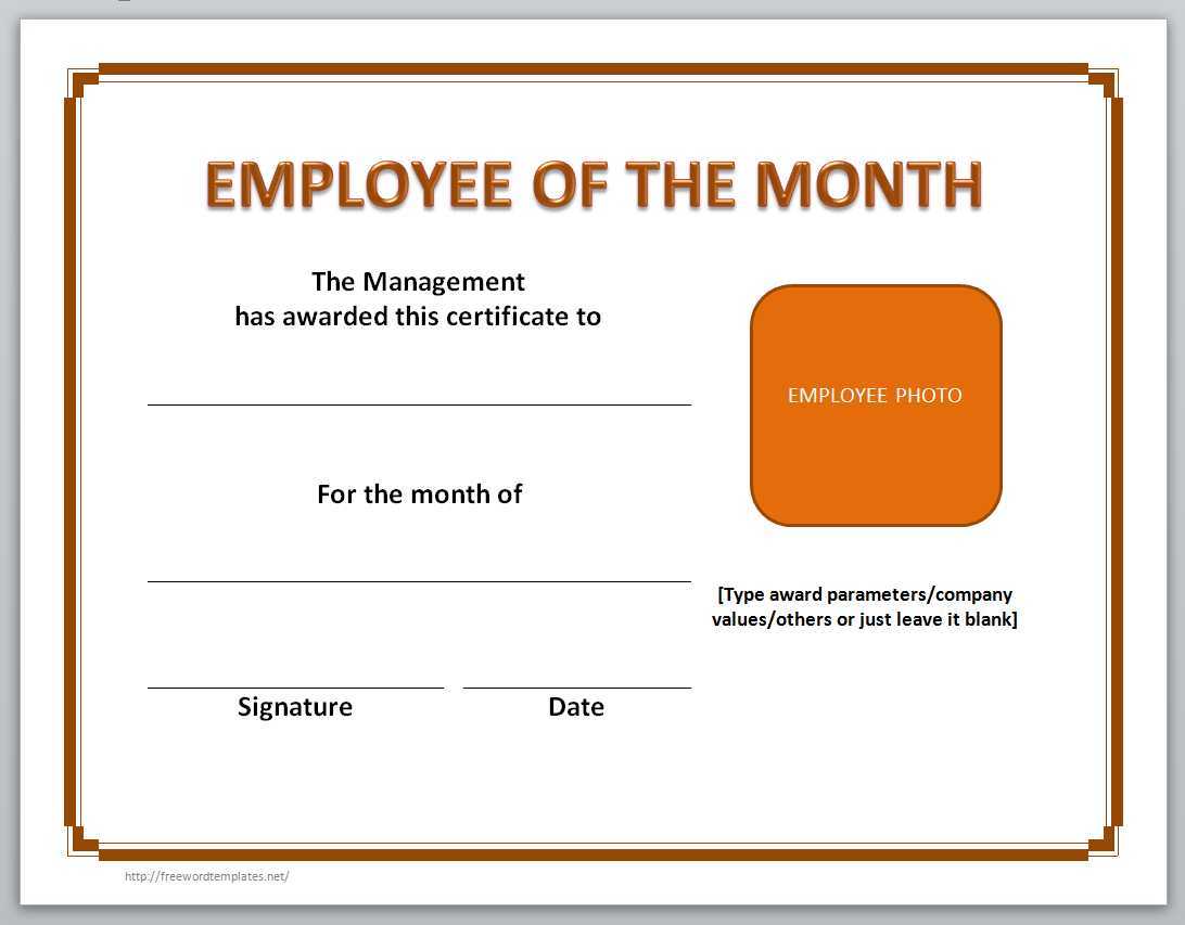 13 Free Certificate Templates For Word » Officetemplate For Employee Of The Month Certificate Templates