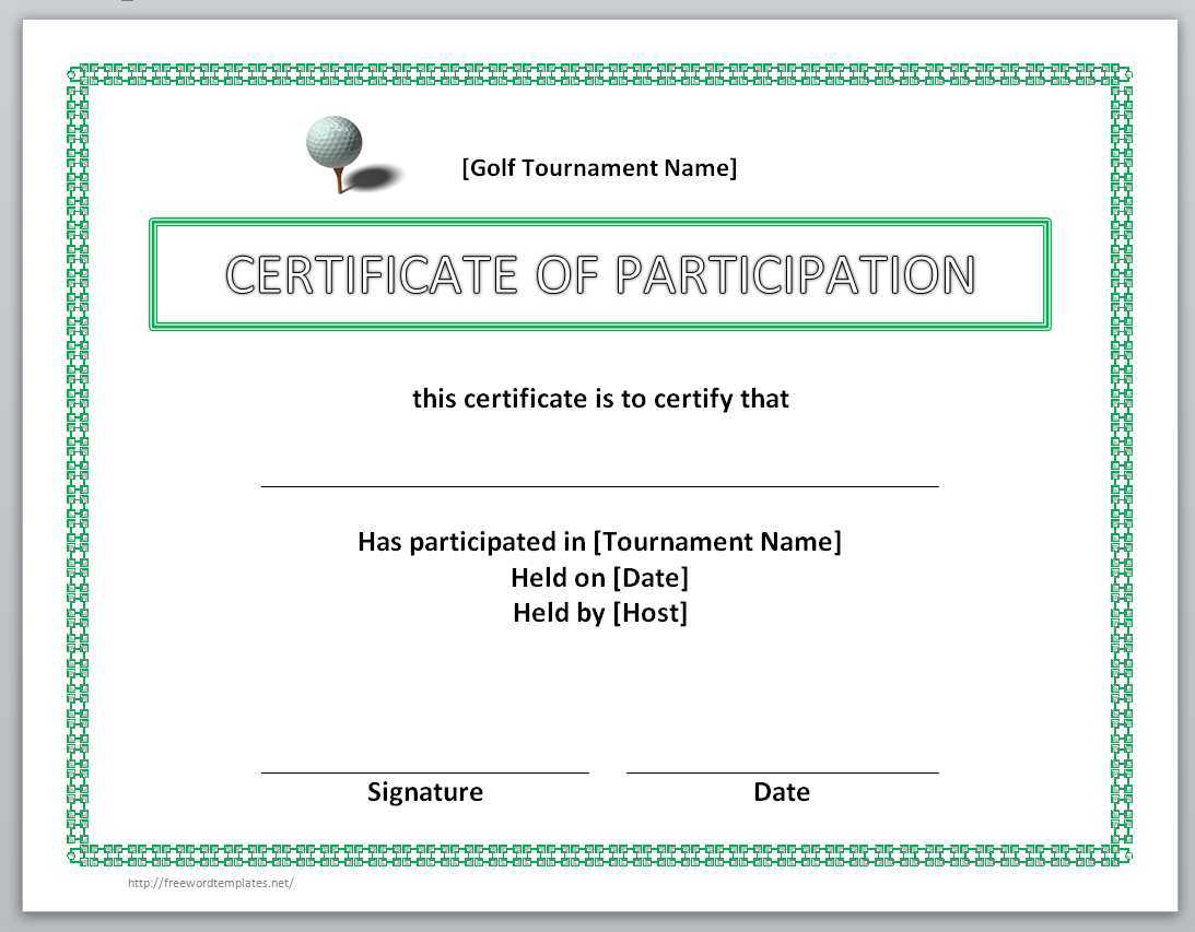 13 Free Certificate Templates For Word » Officetemplate Inside Golf Certificate Templates For Word