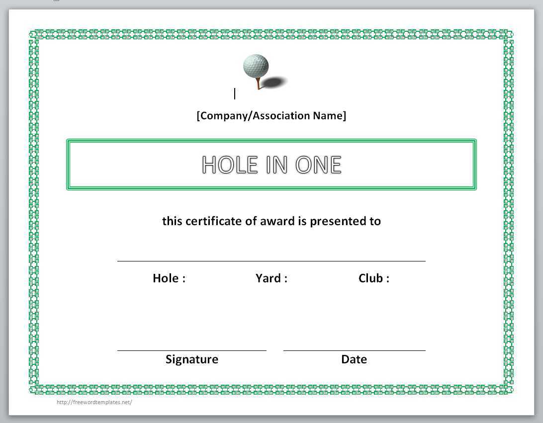 13 Free Certificate Templates For Word » Officetemplate Intended For Golf Certificate Template Free