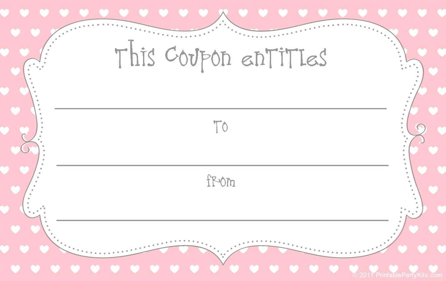15 Sets Of Free Printable Love Coupons And Templates Within Dinner Certificate Template Free