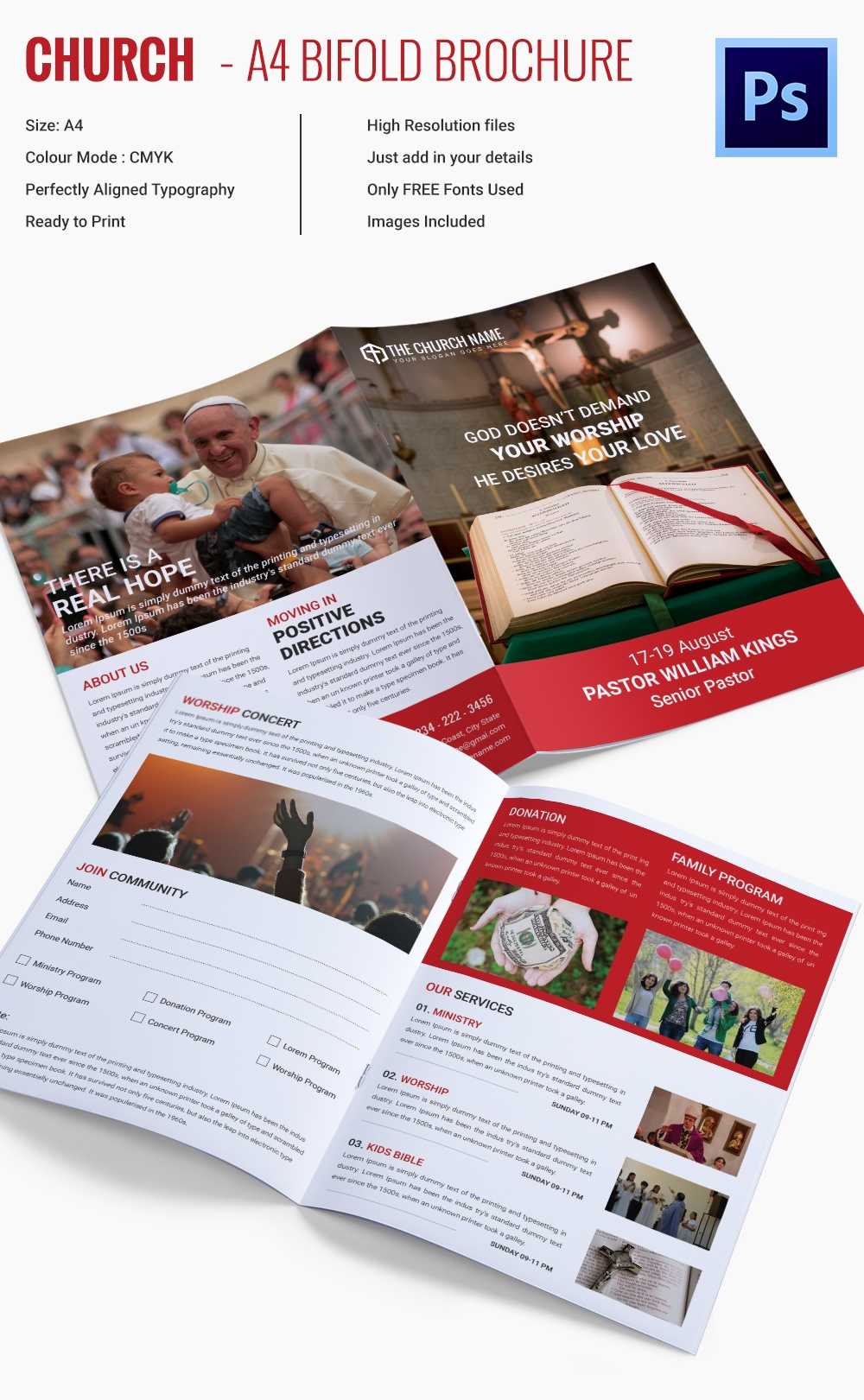 16+ Popular Church Brochure Templates – Ai,psd, Docs, Pages Pertaining To Free Church Brochure Templates For Microsoft Word