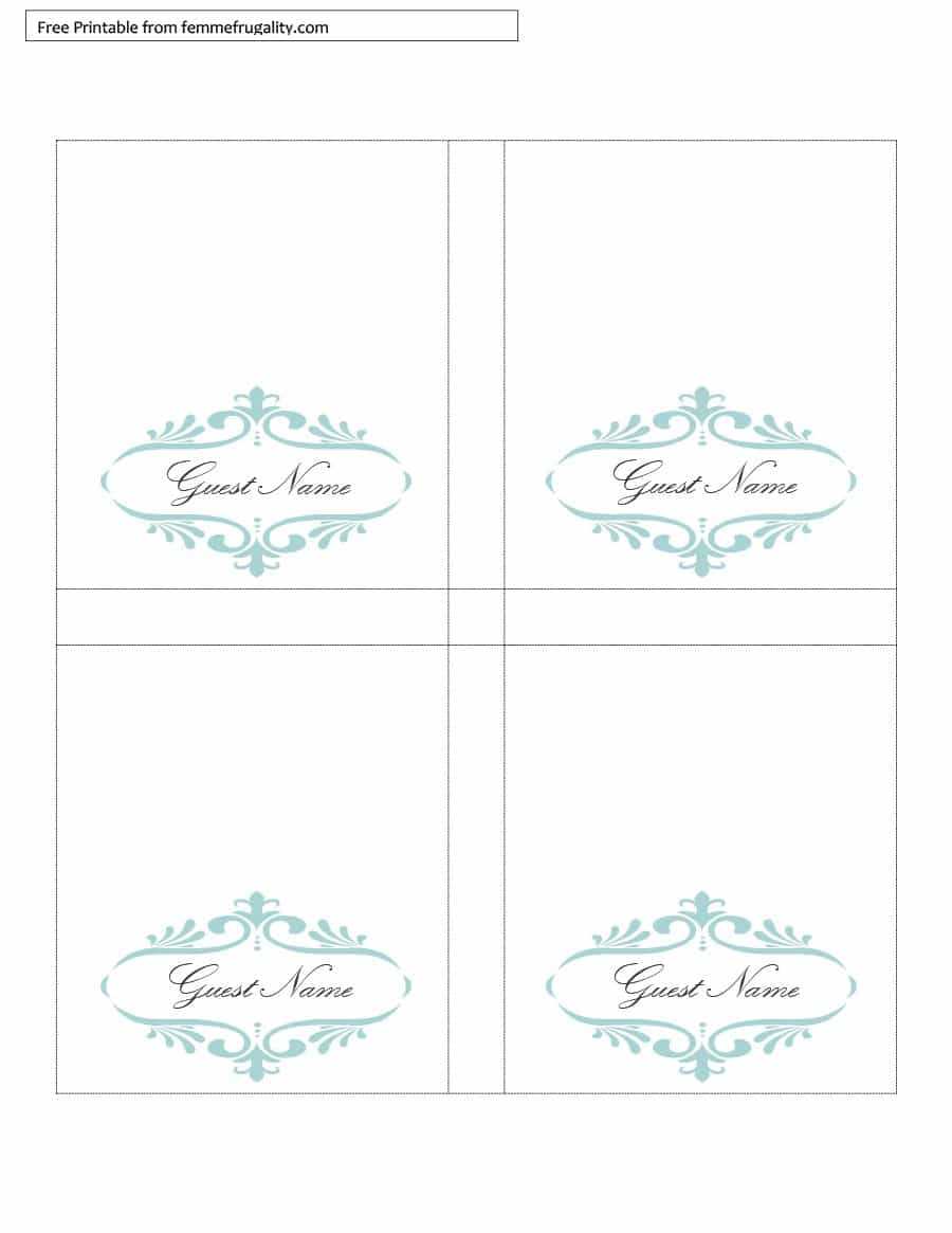 16 Printable Table Tent Templates And Cards ᐅ Template Lab Throughout Fold Over Place Card Template