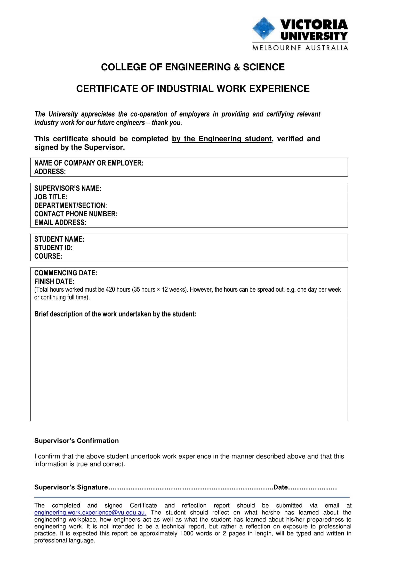 18+ Experience Letter Templates In Pdf | Free & Premium For Certificate Of Experience Template