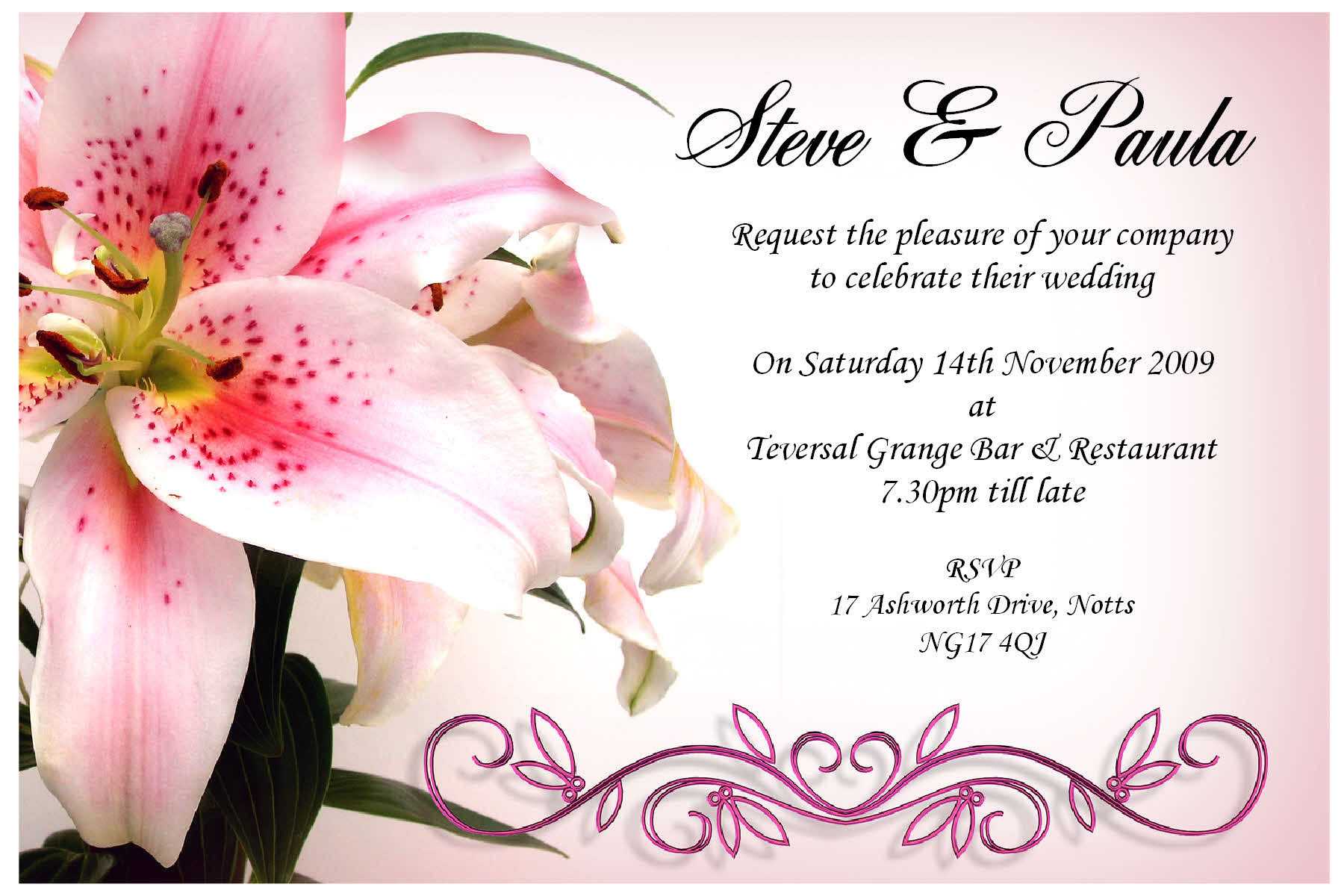 19 Wedding Invitation Cards Templates Designs Images In Sample Wedding Invitation Cards Templates