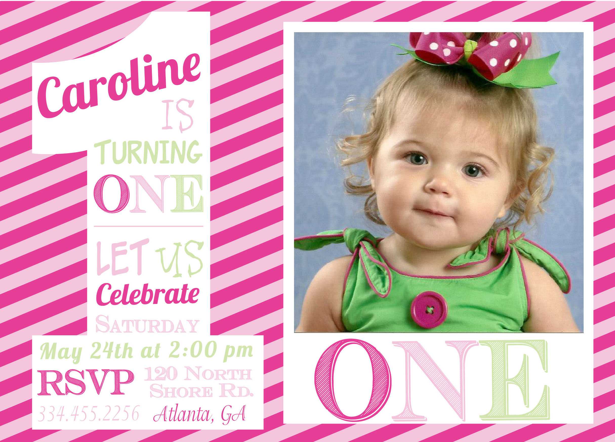 1St Birthday Invitations Girl Free Template : First Birthday With Regard To First Birthday Invitation Card Template