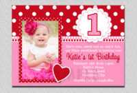 1St Birthday Invitations Girl Free Template : Valentines inside First Birthday Invitation Card Template