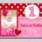 1St Birthday Invitations Girl Free Template : Valentines inside First Birthday Invitation Card Template