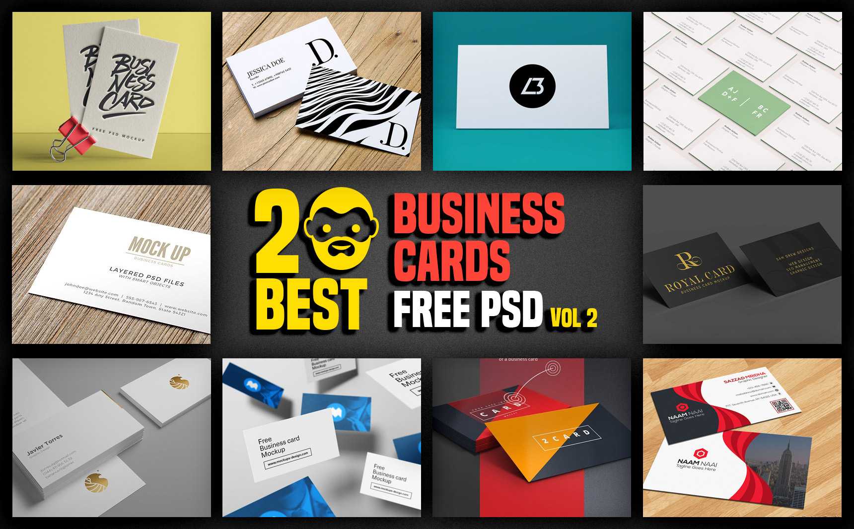 20 Best Business Cards Free Psd Vol 2 | Psddaddy Throughout Business Card Maker Template