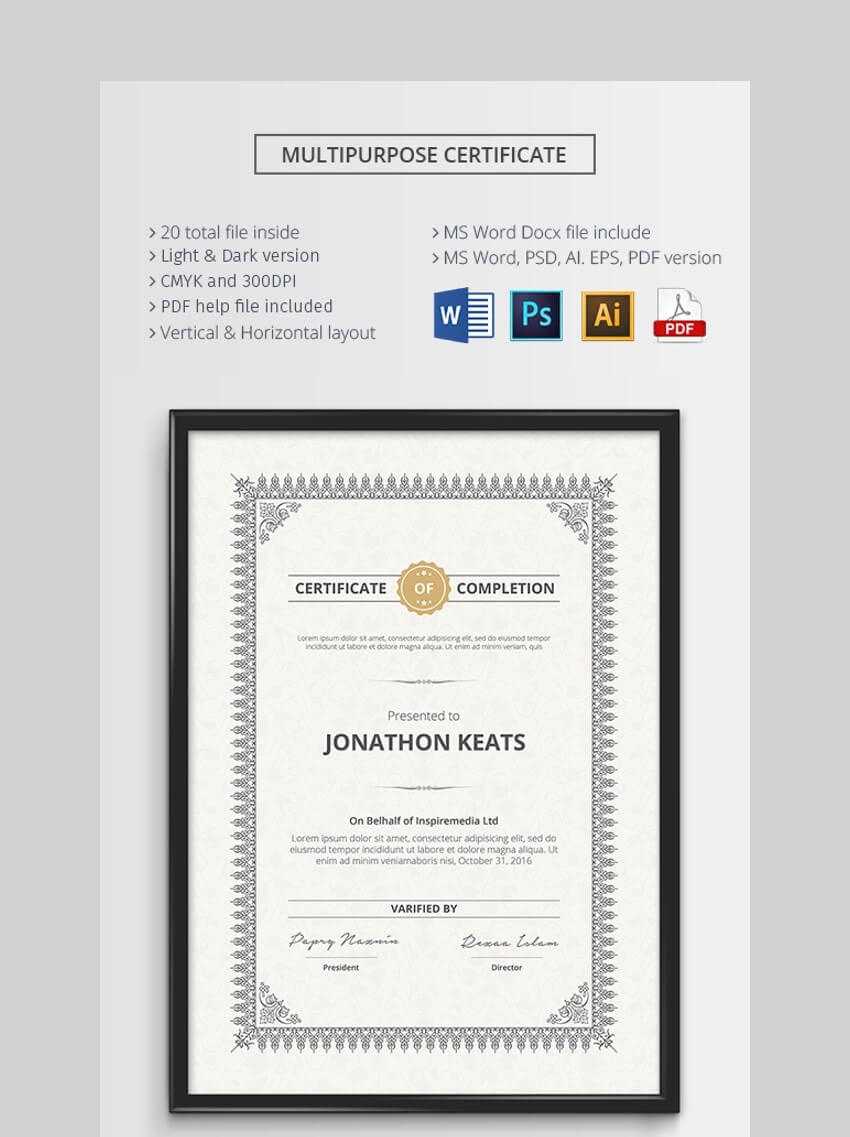 20 Best Free Microsoft Word Certificate Templates (Downloads With Regard To No Certificate Templates Could Be Found