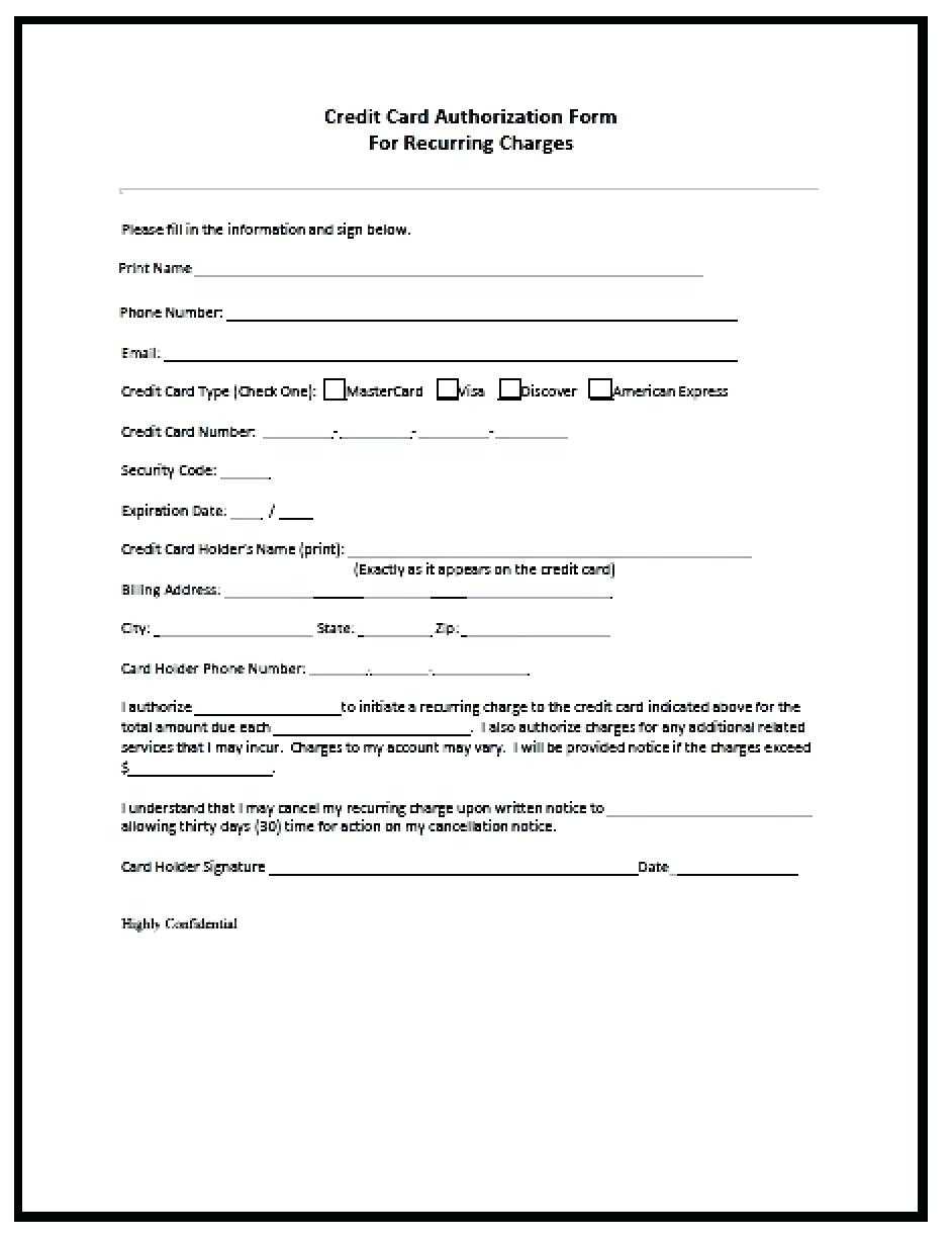 23+ Credit Card Authorization Form Template Pdf Fillable 2020!! With Regard To Order Form With Credit Card Template