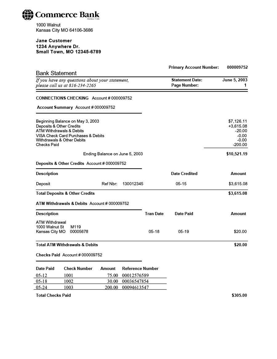 23 Editable Bank Statement Templates [Free] ᐅ Template Lab For Credit Card Statement Template