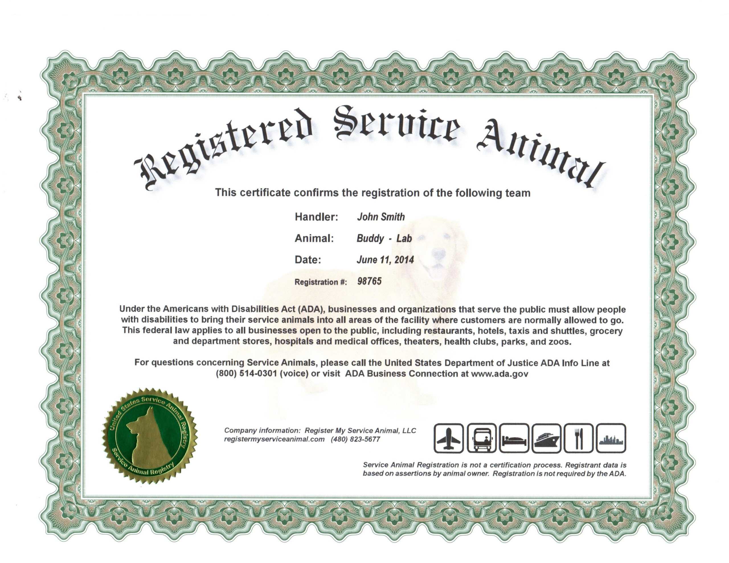 25 Images Of Official Service Dog Certification Template In Service Dog Certificate Template