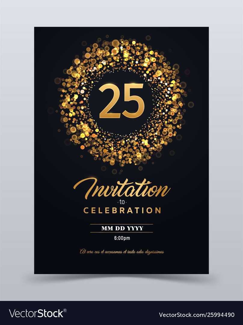 25 Years Anniversary Invitation Card Template Within Template For Anniversary Card