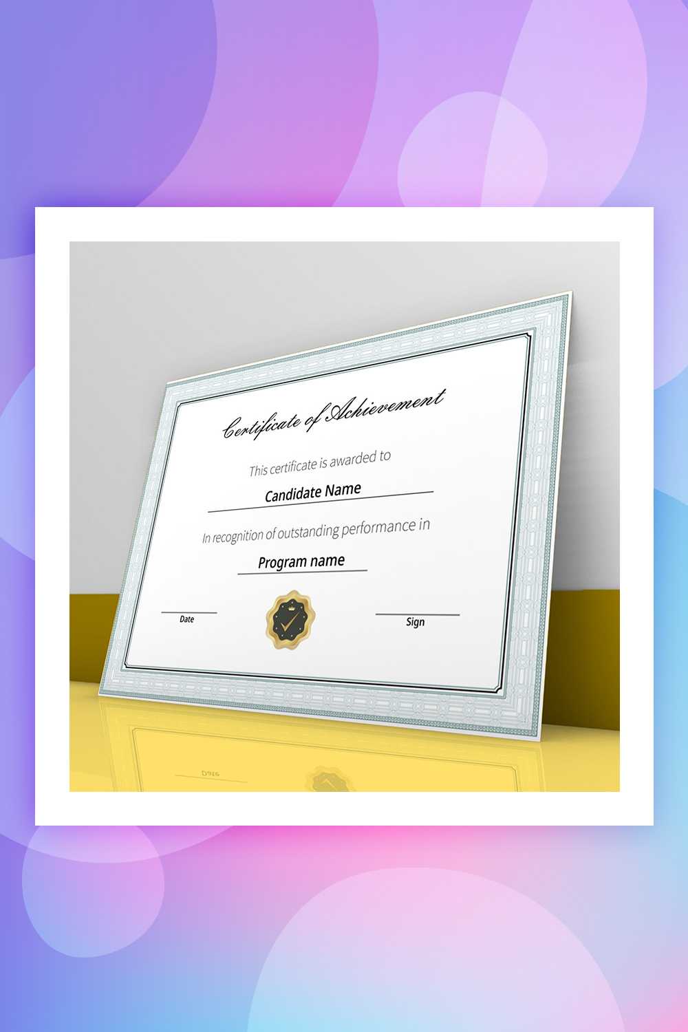 28 Attention Grabbing Certificate Templates - Colorlib For No Certificate Templates Could Be Found