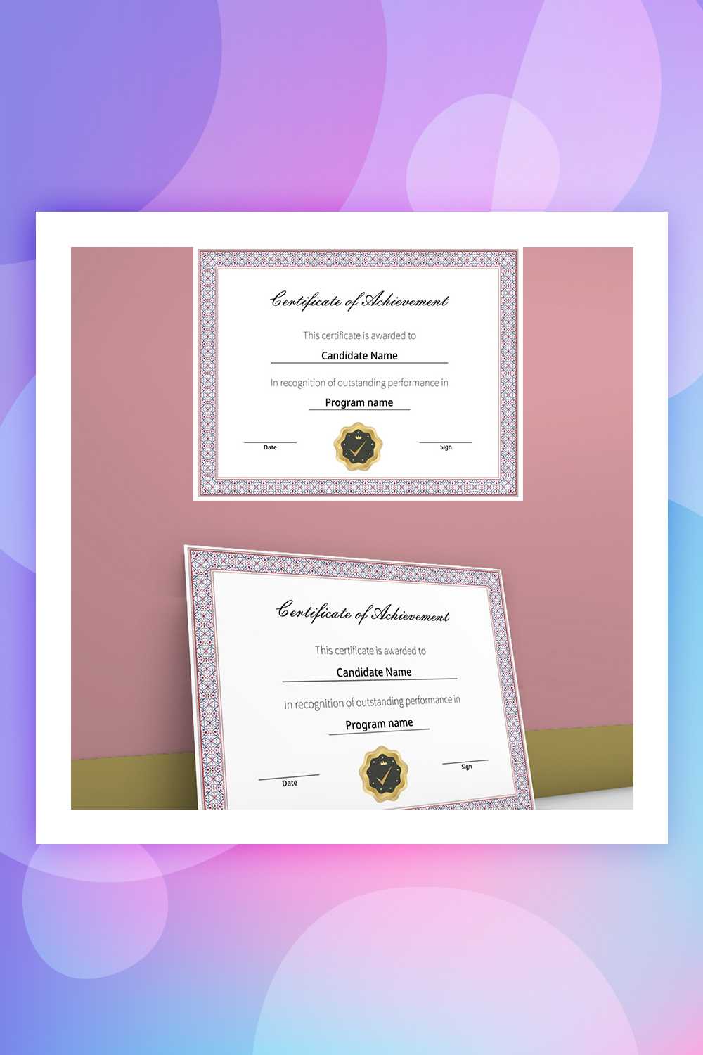 28 Attention Grabbing Certificate Templates – Colorlib In No Certificate Templates Could Be Found