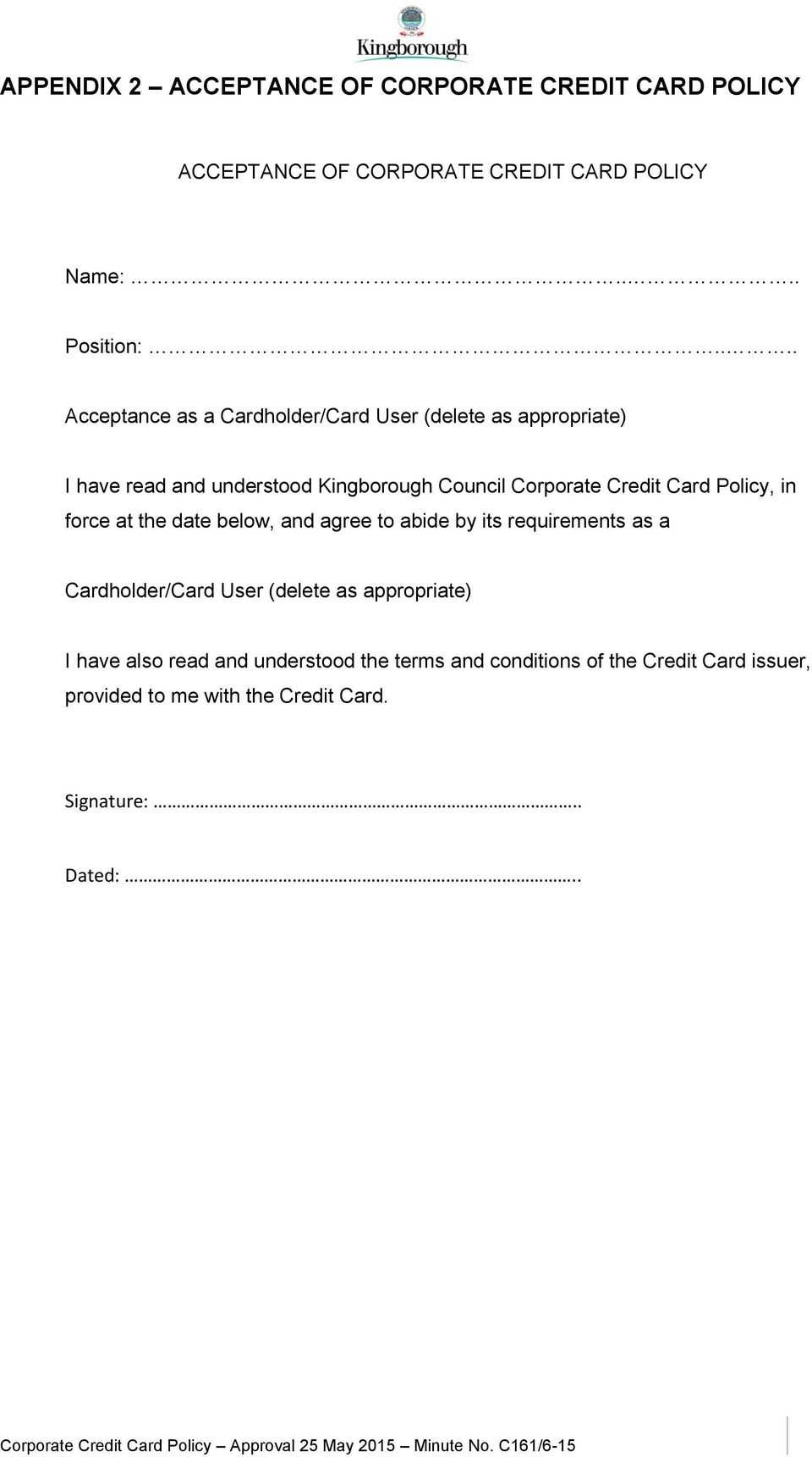 28+ [ Corporate Credit Card Policy Template ] | Corporate Regarding Company Credit Card Policy Template