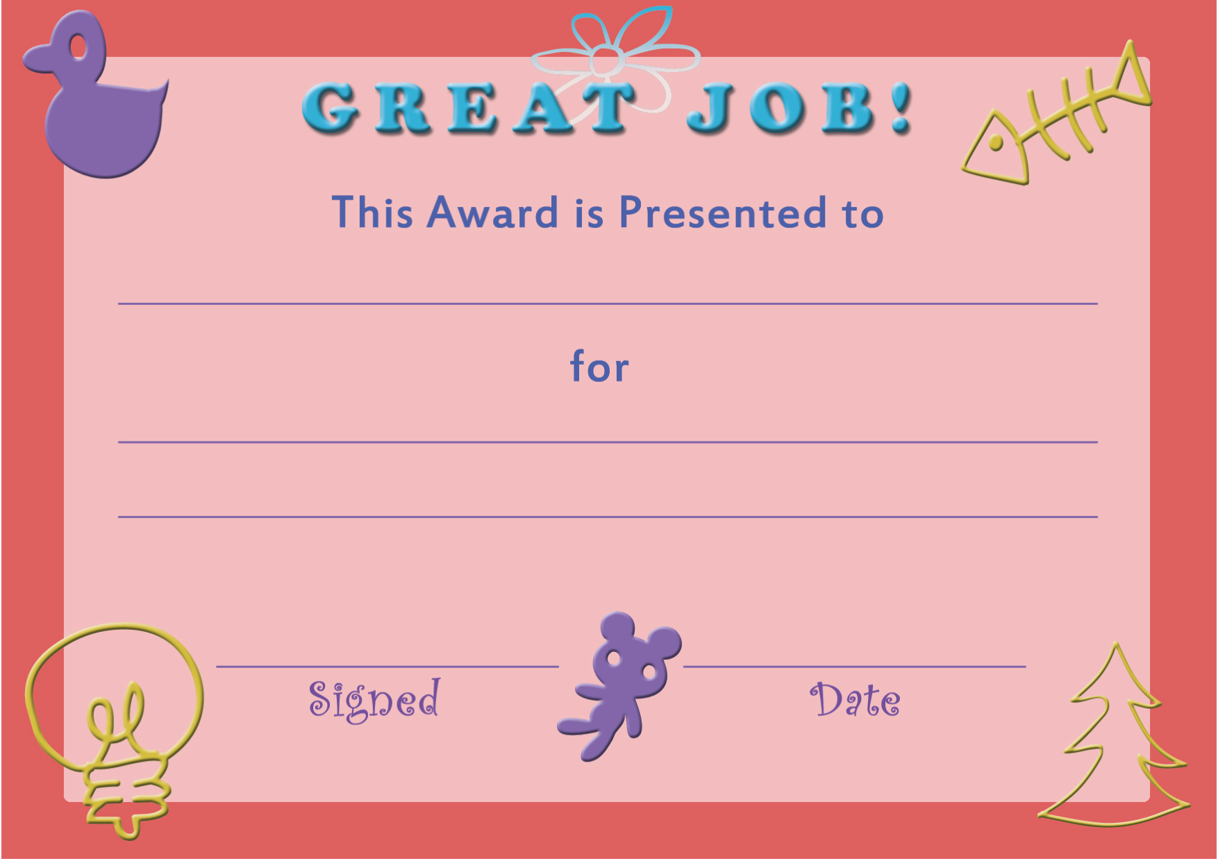 28+ [ Free Printable Certificate Templates For Kids Throughout Certificate Of Achievement Template For Kids