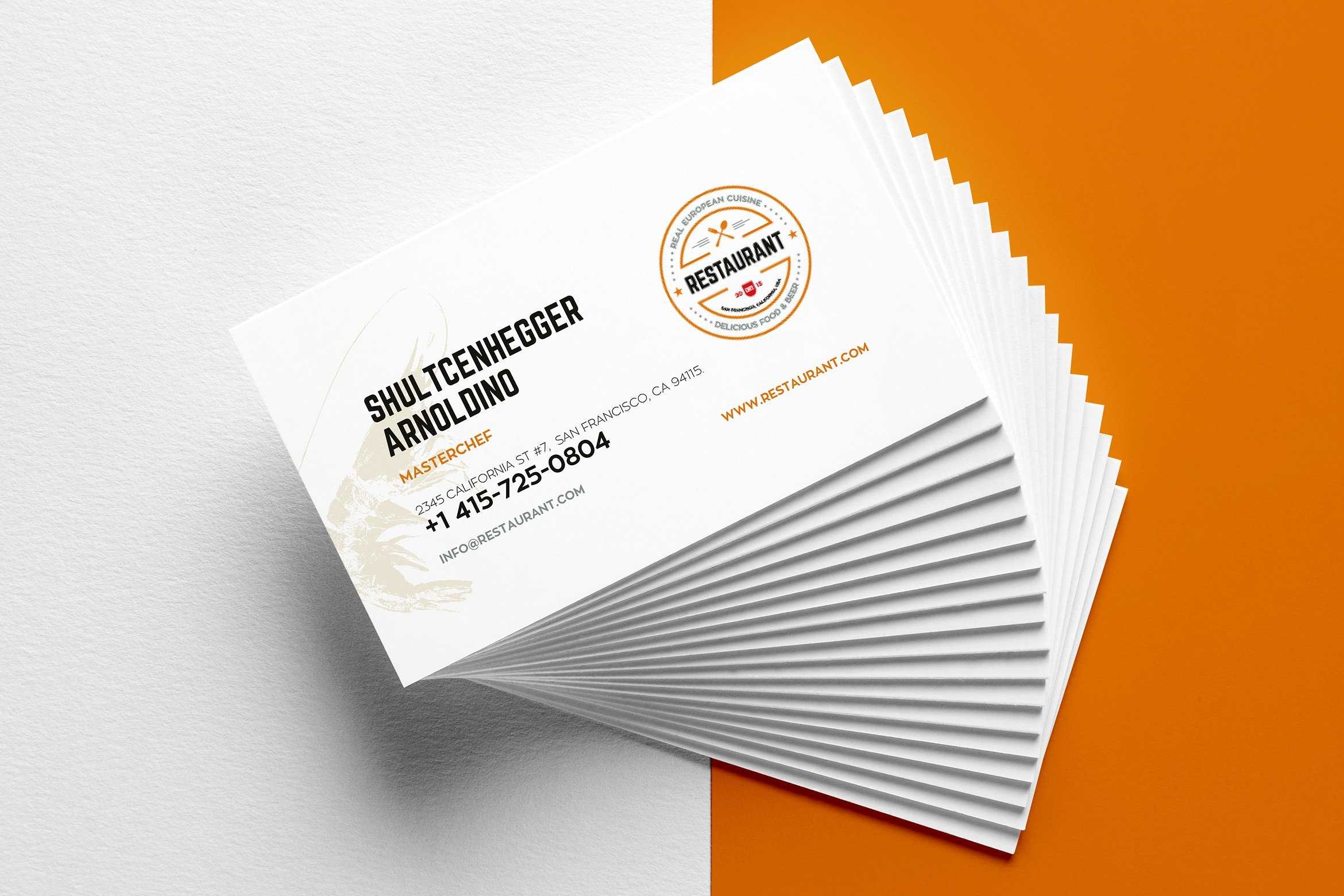 29+ Creative Restaurant Business Card Templates – Ai, Apple In Front And Back Business Card Template Word