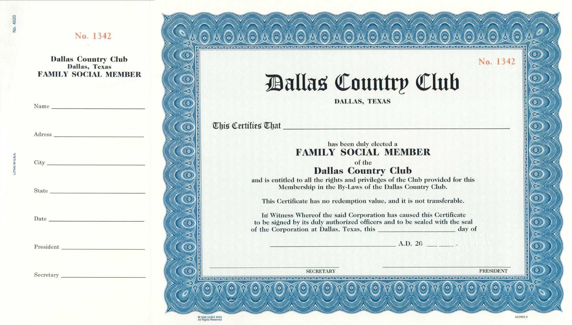 29 Images Of Club Membership Certificate Template | Splinket Intended For Llc Membership Certificate Template