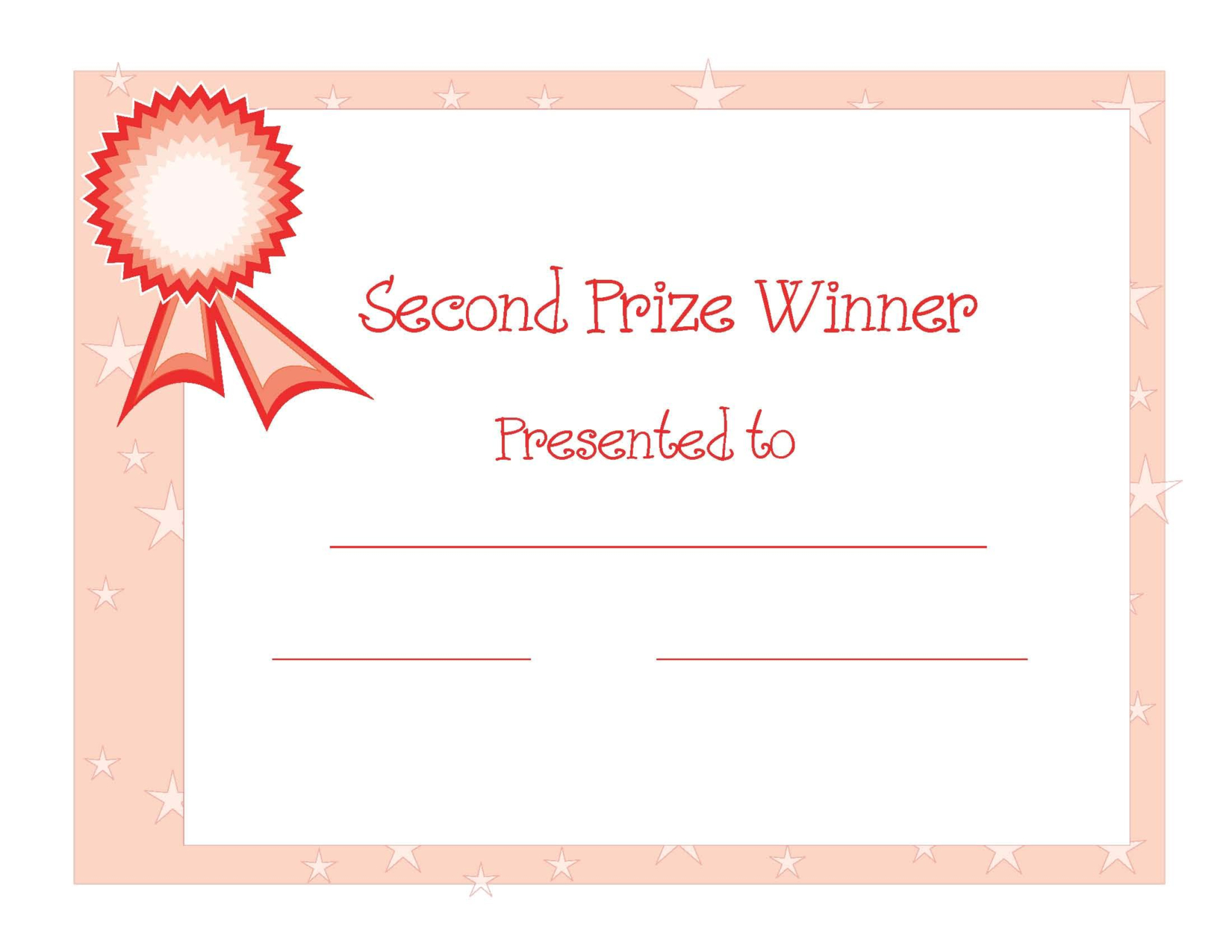 2Nd Prize Winner Certificate Powerpoint Template Designed With First Place Certificate Template