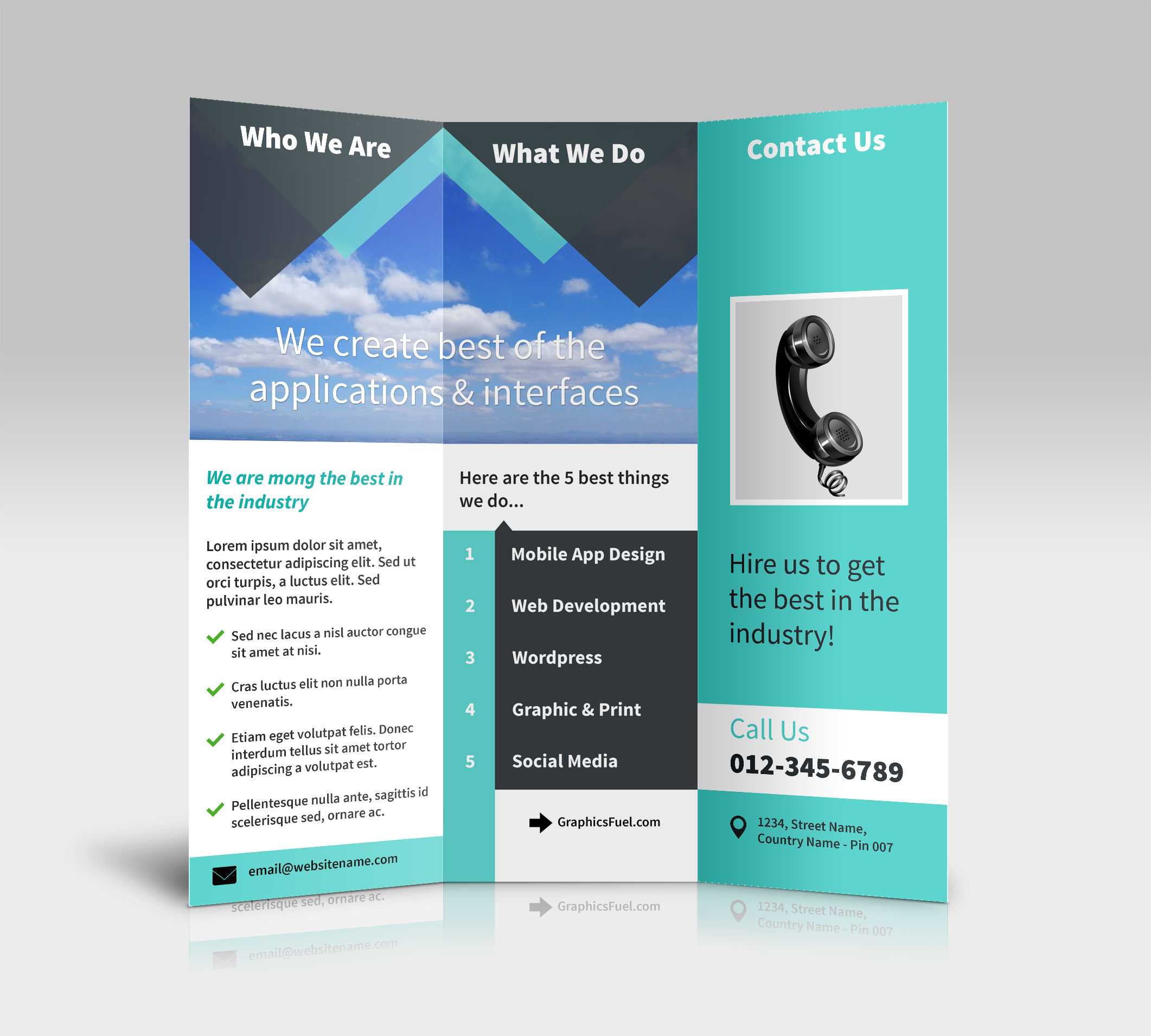 3 Panel Tri Fold Brochure Psd Mockups – Psd Mockups Inside Three Panel Brochure Template