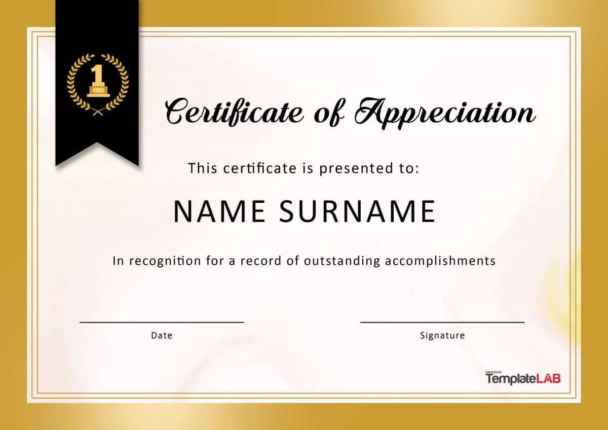 30 Free Certificate Of Appreciation Templates And Letters For Best Performance Certificate Template