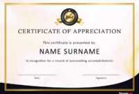 30 Free Certificate Of Appreciation Templates And Letters in Template For Certificate Of Award