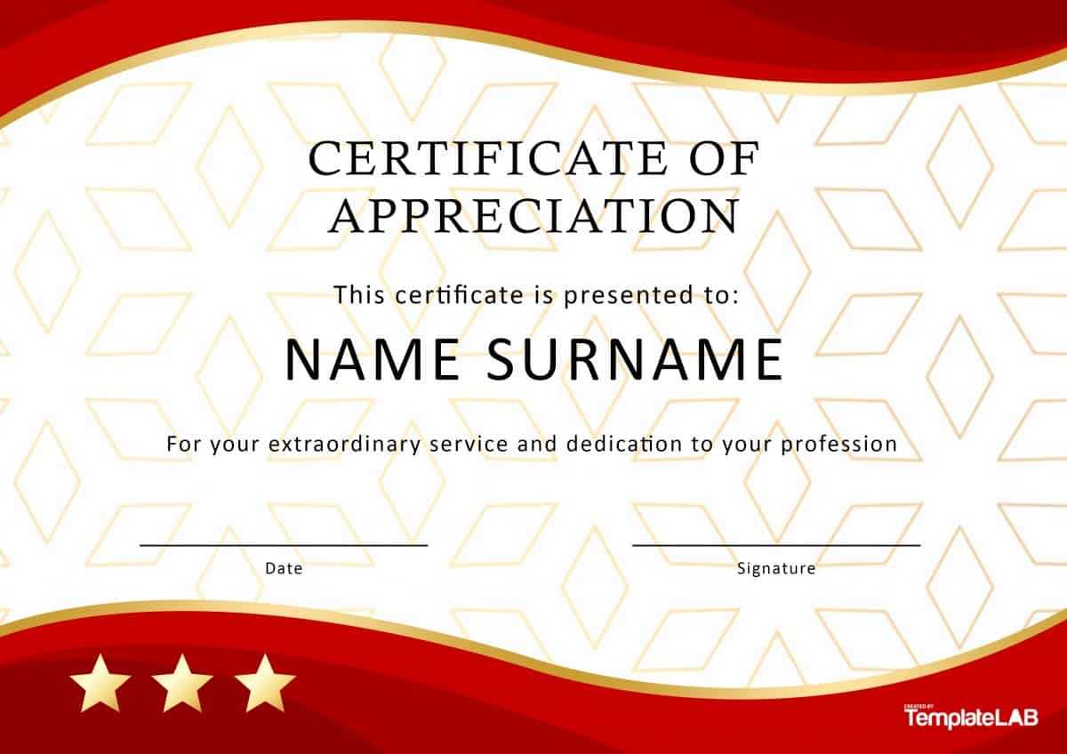 30 Free Certificate Of Appreciation Templates And Letters Pertaining To Sample Certificate Employment Template