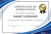 30 Free Certificate Of Appreciation Templates And Letters within Thanks Certificate Template