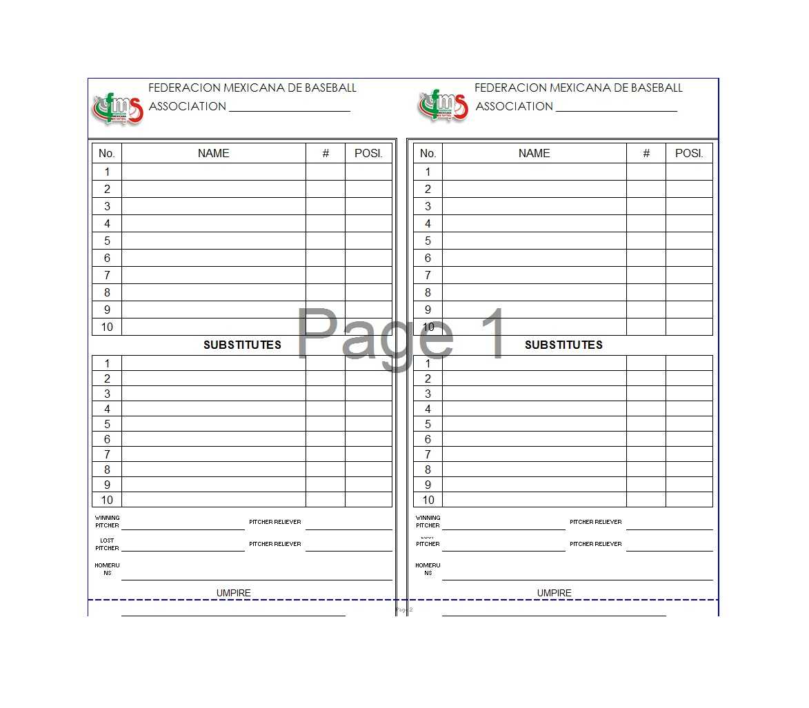 33 Printable Baseball Lineup Templates [Free Download] ᐅ With Regard To Baseball Lineup Card Template