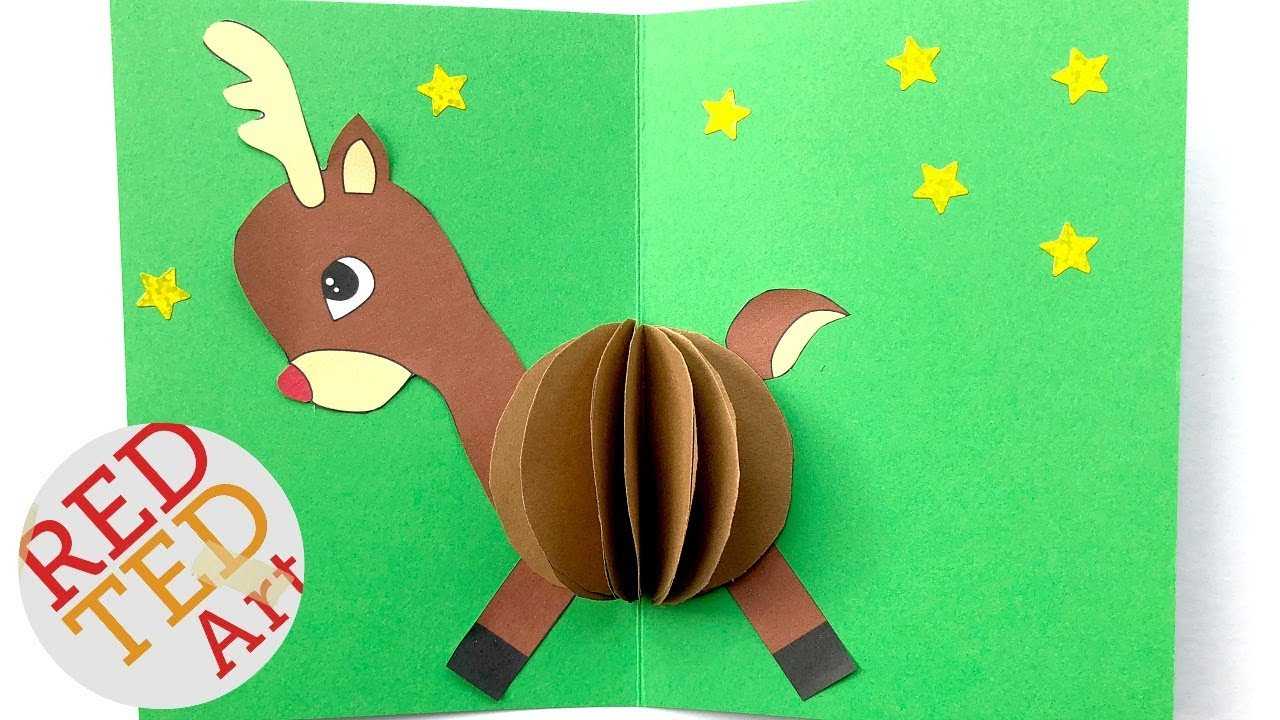 3D Christmas Card Diy - Easy Rudolph Pop Up Card - Templates - Paper Crafts Within Diy Christmas Card Templates
