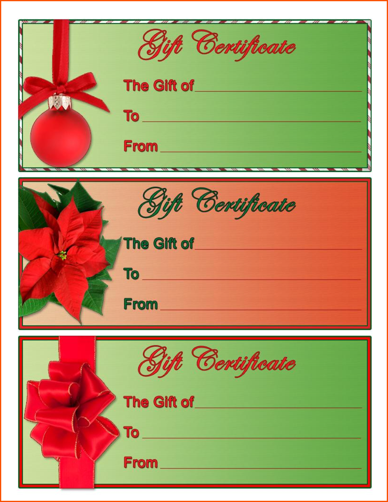 4 Christmas Gift Certificate Template Free Download | Survey With Regard To Christmas Gift Certificate Template Free Download