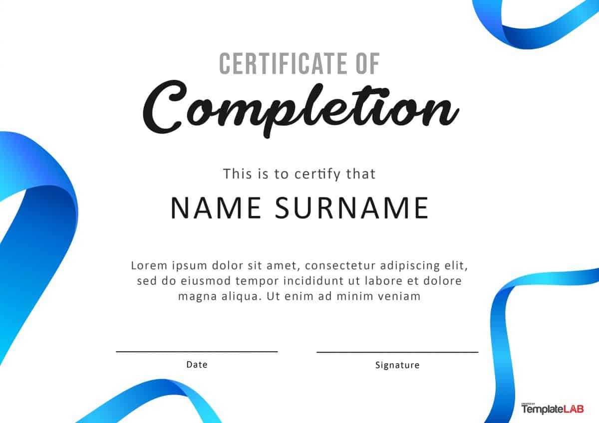 40 Fantastic Certificate Of Completion Templates [Word For Certificate Of Completion Free Template Word