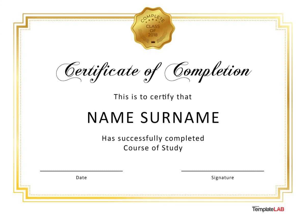 40 Fantastic Certificate Of Completion Templates [Word For Certificate Of Participation Word Template