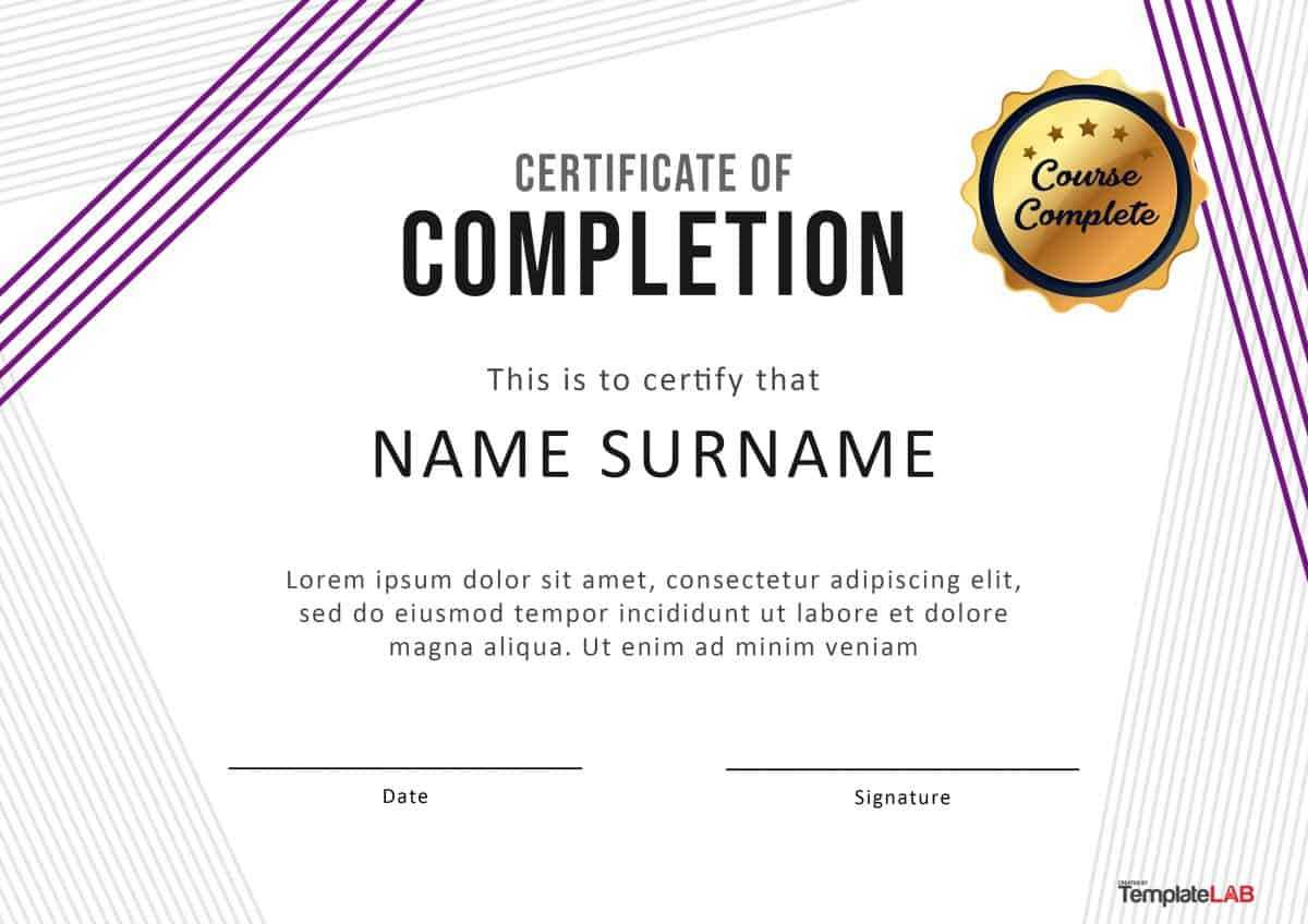 40 Fantastic Certificate Of Completion Templates [Word Inside Certificate Of Completion Word Template